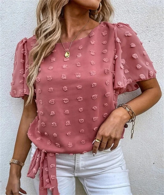 ELINE SHIRT MET STIPSTRUCTUUR